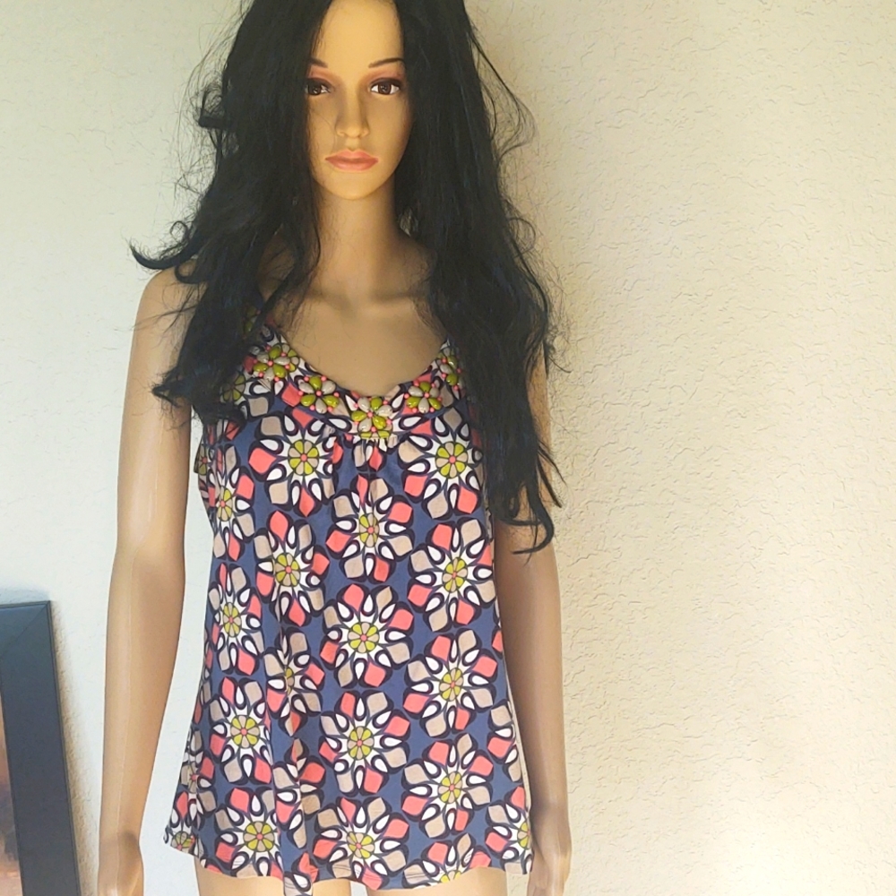 Boden Embellished Print Tank Top